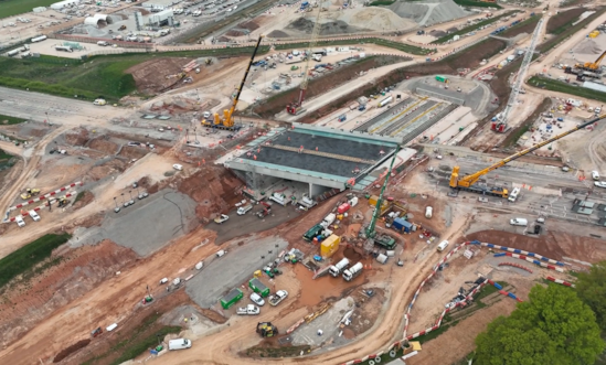 drone image showing the A46 box in position after the completion of the slide 18.04.25: drone image showing the A46 box in position after the completion of the slide 18.04.25