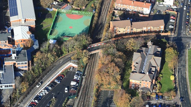 Weekend Wirral railway work to impact January journeys: Bridge Road West Kirby aerial