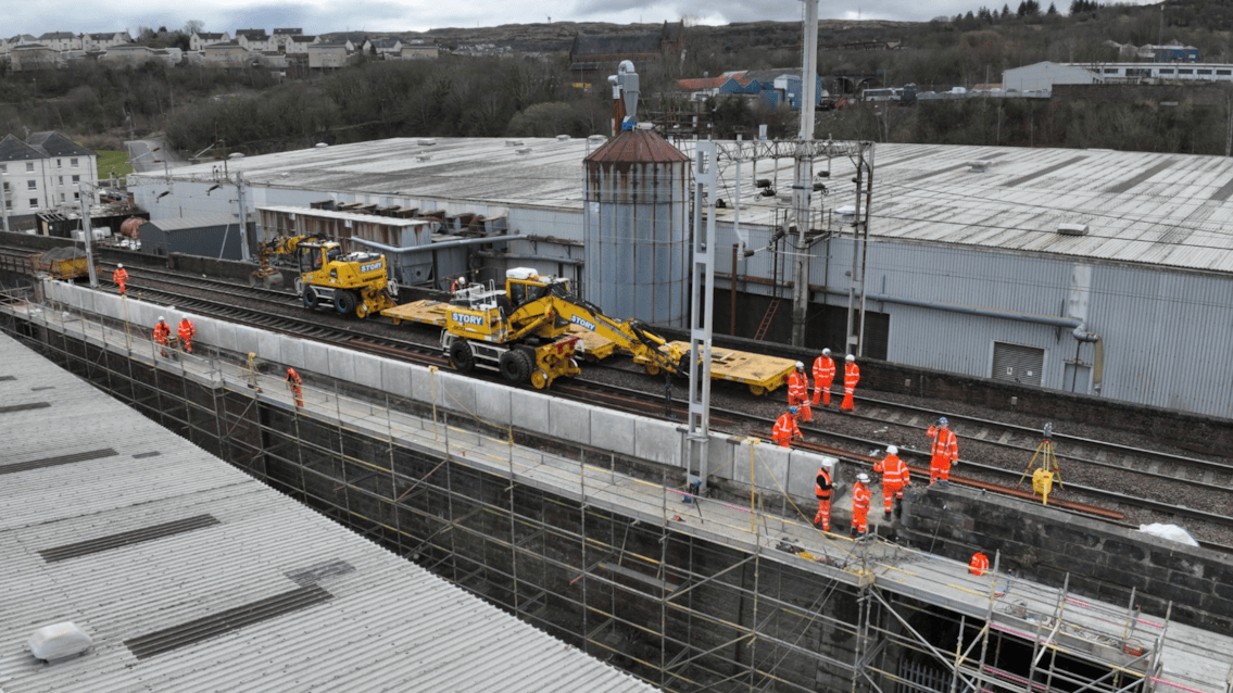Two weeks to go: £4m upgrades across Inverclyde line begin soon: Greenock Walls – works carried out last year at a nearby retaining walls. 230126