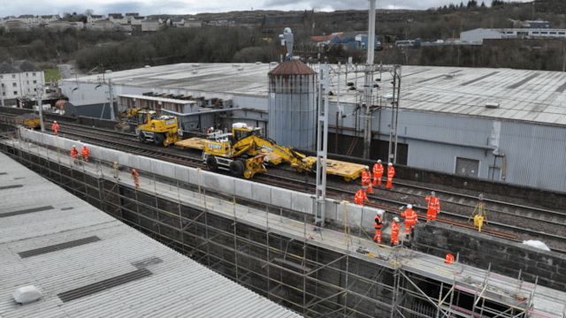 Two weeks to go: £4m upgrades across Inverclyde line begin soon: Greenock Walls – works carried out last year at a nearby retaining walls. 230126