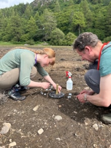Planting out round leaved bryum credit Becca Galloway, Royal Botanic Garden Edinburgh
