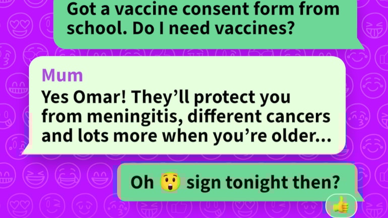 Vaccines for Young People Campaign - Chat. Sign. Protect.