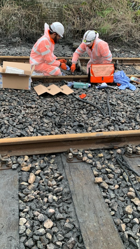Repairs to the railway at Rye House following flooding 1 - full size