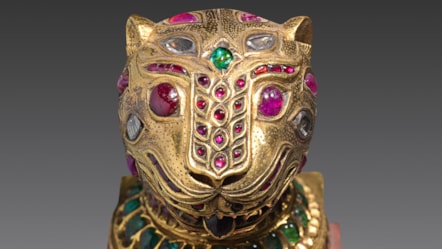 The Tiger Head Finial from the throne of Tipū Sultān, a significant item in the internationally important South Asian Collection at Powis Castle and Garden, Welshpool ©National Trust Images David Brunetti
