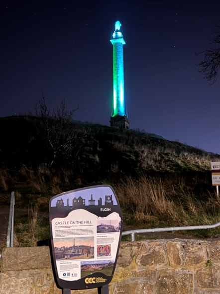 The Duke of Gordon's monument on Ladyhill in Elgin will be lit green on specific occasions.