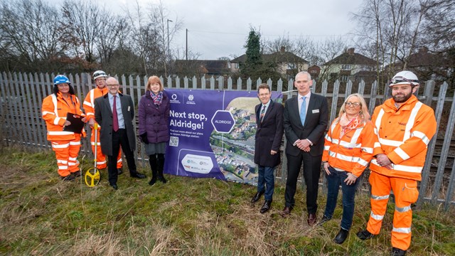 West Midlands transport partners working together on plans for a new Aldridge station: Network Rail route director Denise Wetton meets with partners at Aldridge station site