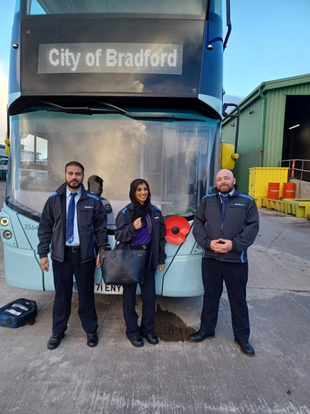 Bradford bus with poppy and drivers