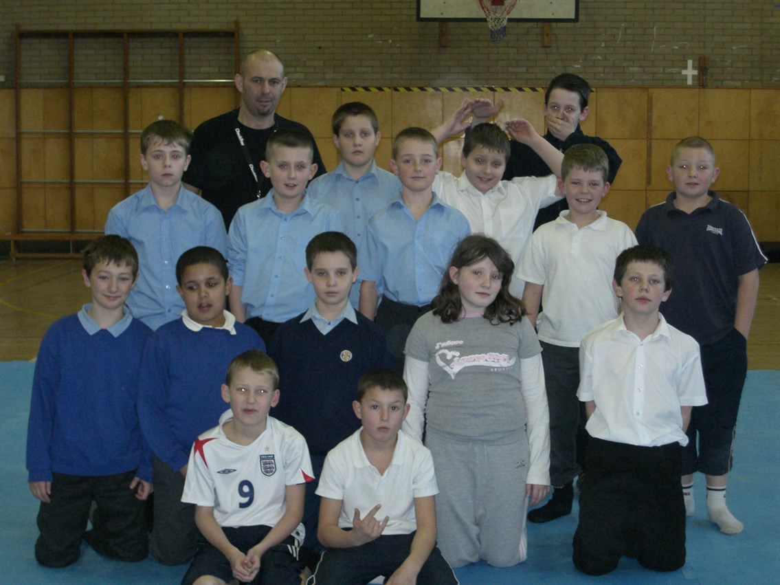 Darlington wrestling club: members of the wrestling club at Eastborne school, Darlington which is supported by Network Rail's No Messin'! campaign