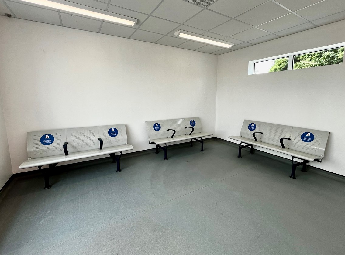 Brand new waiting room at Market Harborough station