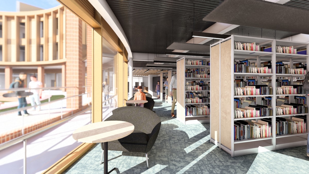 CGI image of proposed University of Cumbria Carlisle Citadels campus library