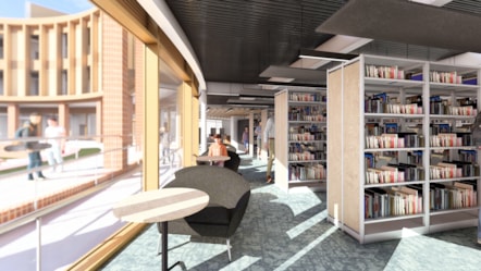 CGI image of proposed University of Cumbria Carlisle Citadels campus library