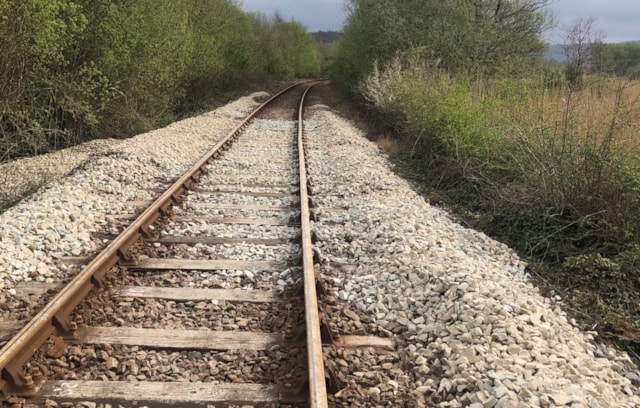 Picture of the completed repairs at Dolgarrog following flooding which closed the Conwy Valley Line-2: Picture of the completed repairs at Dolgarrog following flooding which closed the Conwy Valley Line-2