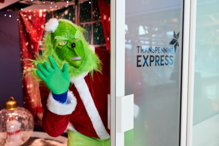 Santa's grotto Manchester Airport- Grinch