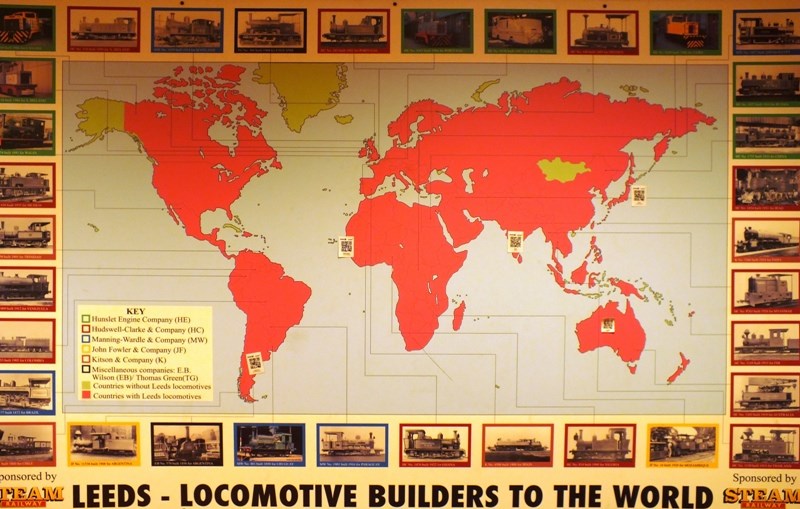 Leeds Industrial Museum: A map showing all the countries around the world where Leeds-made machines were used.