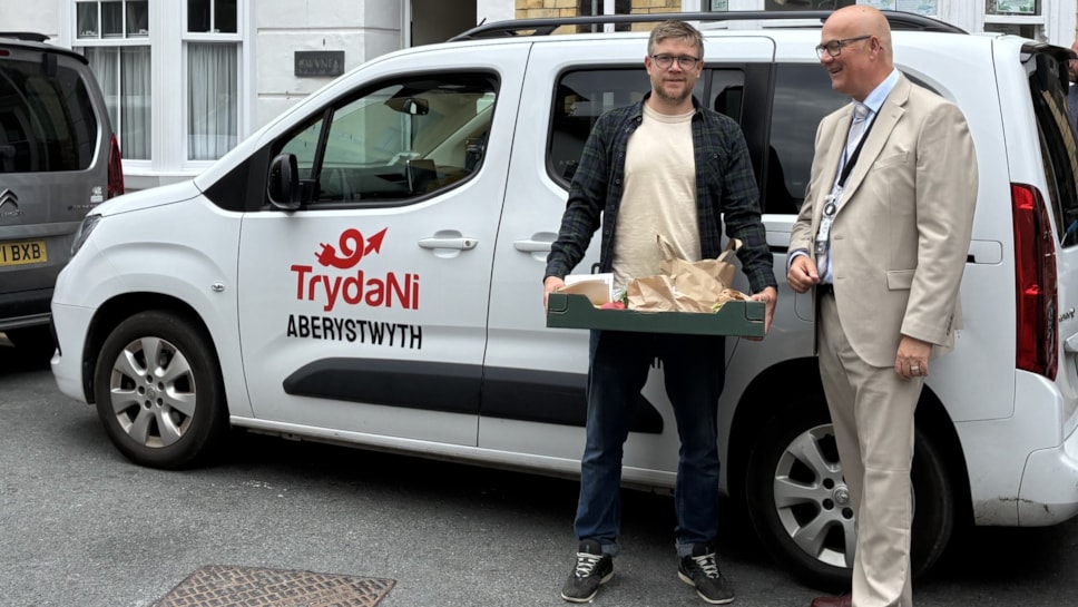 Deputy Minister for Transport Mark Hooper at the TrydaNi car sharing scheme in Aberystwyth 2-2