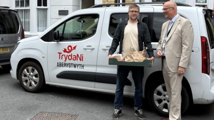 Deputy Minister for Transport Mark Hooper at the TrydaNi car sharing scheme in Aberystwyth 2-2
