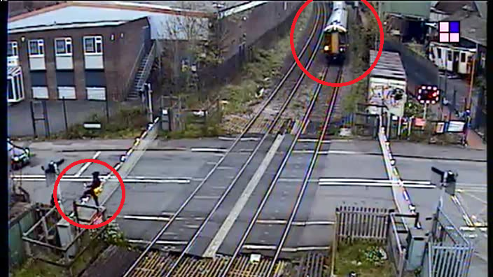 Safety warning to stop level crossing misuse in the West Midlands: Langley Green level crossing misuse April 2024