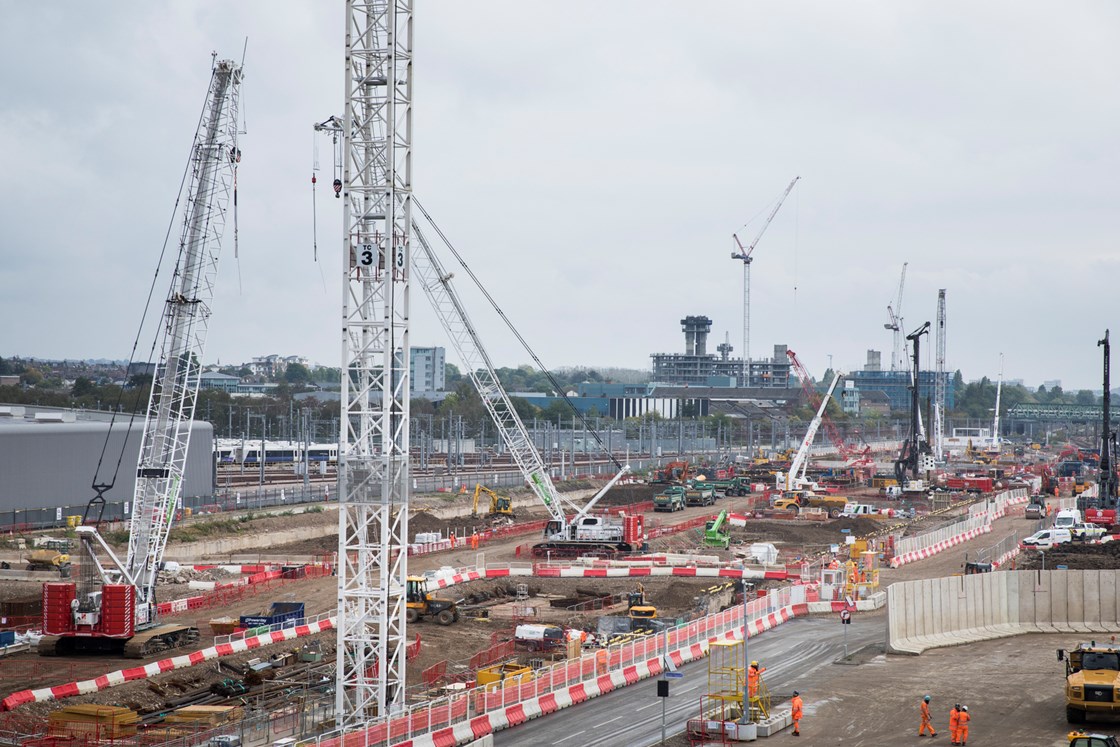 Construction progress at Old Oak Common, September2022