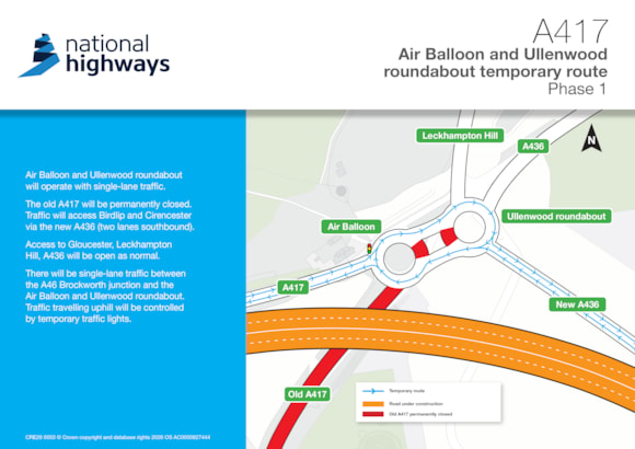 A417 Traffic Switch Ullenwood Roundabout