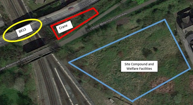 Brook Lane Chester bridge work map