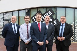 Mitie signs MOU with University of Northampton, L-R - Steve Shackell, Chris Fearnley, Harry Fry, John Fox, and Ian Carter