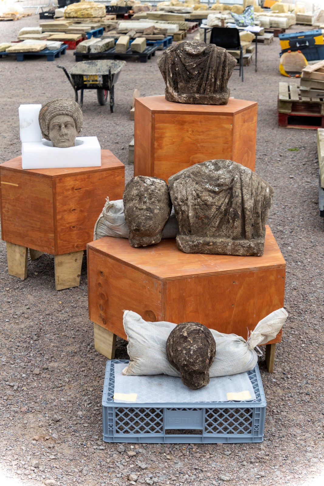 Roman statues discovered at St Mary's Archaeological dig - Stoke Mandeville, Buckinghamshire-16: Assembly of Roman statues discovered during a HS2 archaeological dig at the site of old St Mary’s church in Stoke Mandeville, Buckinghamshire. The artefacts were found underneath the footprint of a Medieval church that was being excavated. 

Tags: Roman, Archaeology, Stoke Mandeville, Buckinghamshire