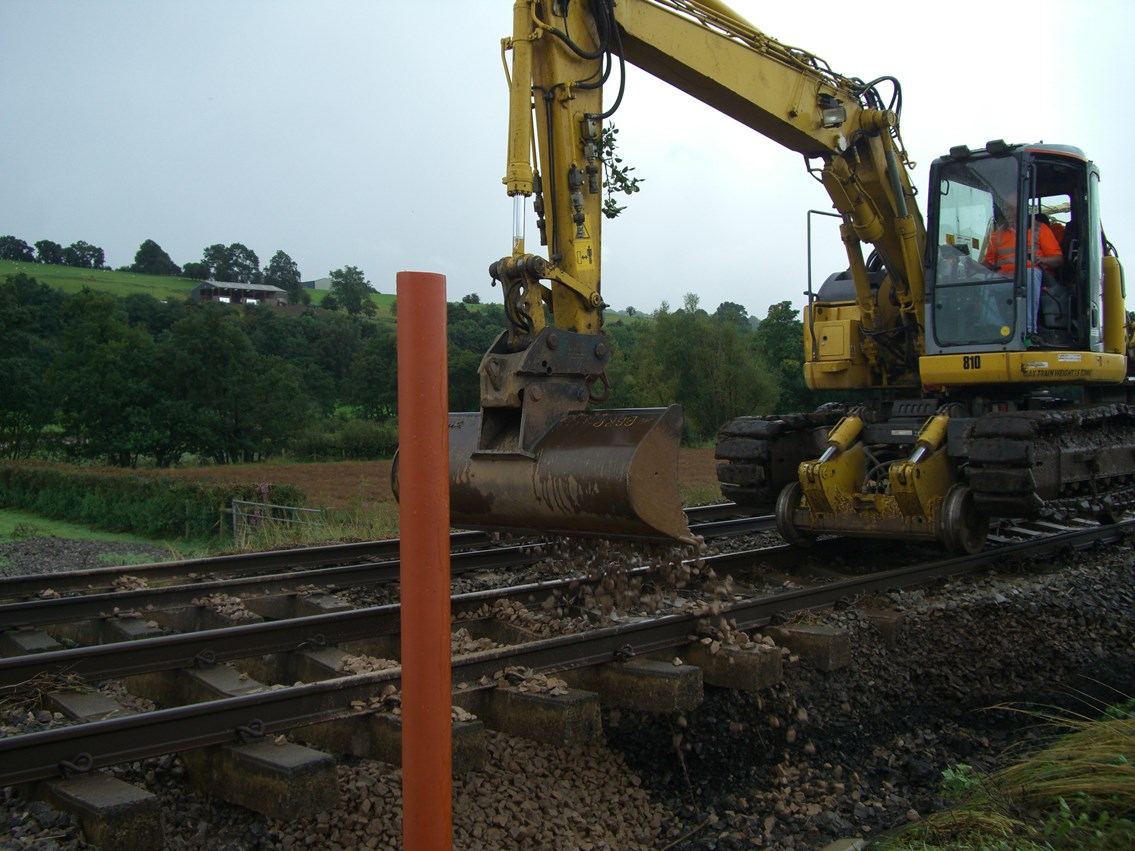 Machine redeployed to replace ballast at Pandy: Flooding in South Wales