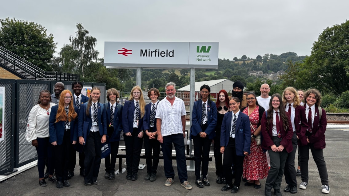 Mirfield station gets a makeover from young local artists: Routes to Roots Mirfield-2