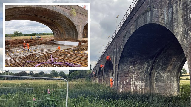 Passengers thanked after Coventry to Banbury railway upgrades: River Avon viaduct composite hand back