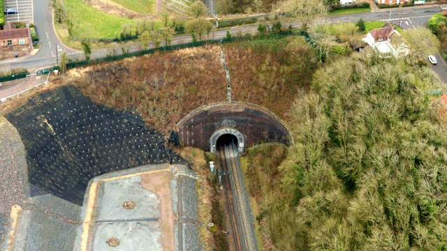 Harbury tunnel aerial view - March 2022