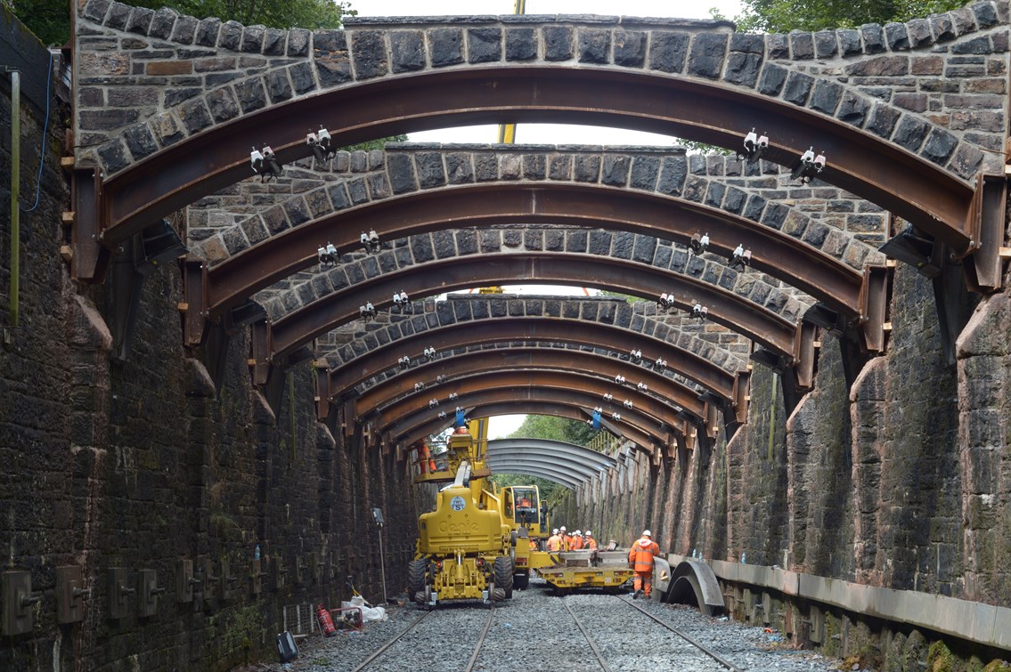 Underneath the newly refurbished Chorley Flying Arches