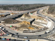 M25 J10 gyratory 1: An aerial shot of the old gyratory bridge at M25 J10 that will be demolished this weekend