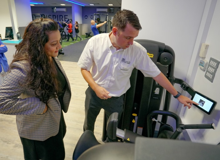 Rothwell 2: Councillor Salma Arif, Leeds City Council’s executive member for adult social care, active lifestyles and culture, with Rothwell Leisure Centre manager Byron Leak.