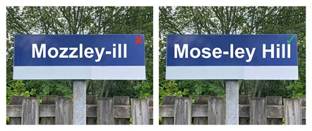 Image shows Mossley Hill station sign mock-up
