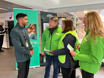Samaritans with a GWR colleague at Swindon station