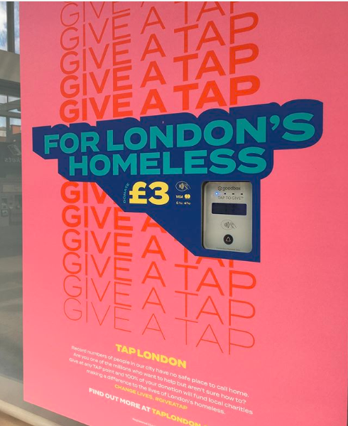 London Bridge station installs contactless donation point to help tackle homelessness one tap at a time: TAP London image