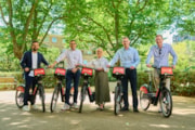TfL Image - Mete Coban, Will Norman, Lilli Matson, Danny Price, Seb Dance: Deputy Mayor Mete Coban, Will Norman, Walking & Cycling Commissioner, Lilli Matson, TfL Chief Safety Officer, Danny Price, Director of Sponsored Services, Deputy Mayor Seb Dance