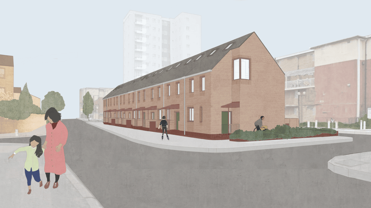 Nye Bevan Estate garages - view from Millfields Road and Glyn Road (credit Citizens Design Bureau) 