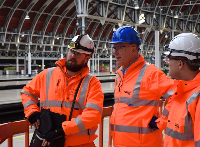 Chris Grayling visits Paddington station to see Crossrail works - Christmas 2016