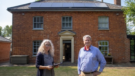 Cllr Mike McKeown and CDC Retrofit Engagement Officer Justine Mallinson