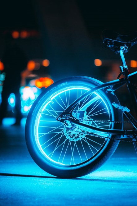 illuminated bike credit pexels laurence hamdy