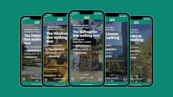 TfL teams up with Go Jauntly to launch six walks linked to the new London Overground line names: TfL Image - TfL LO 6 walks