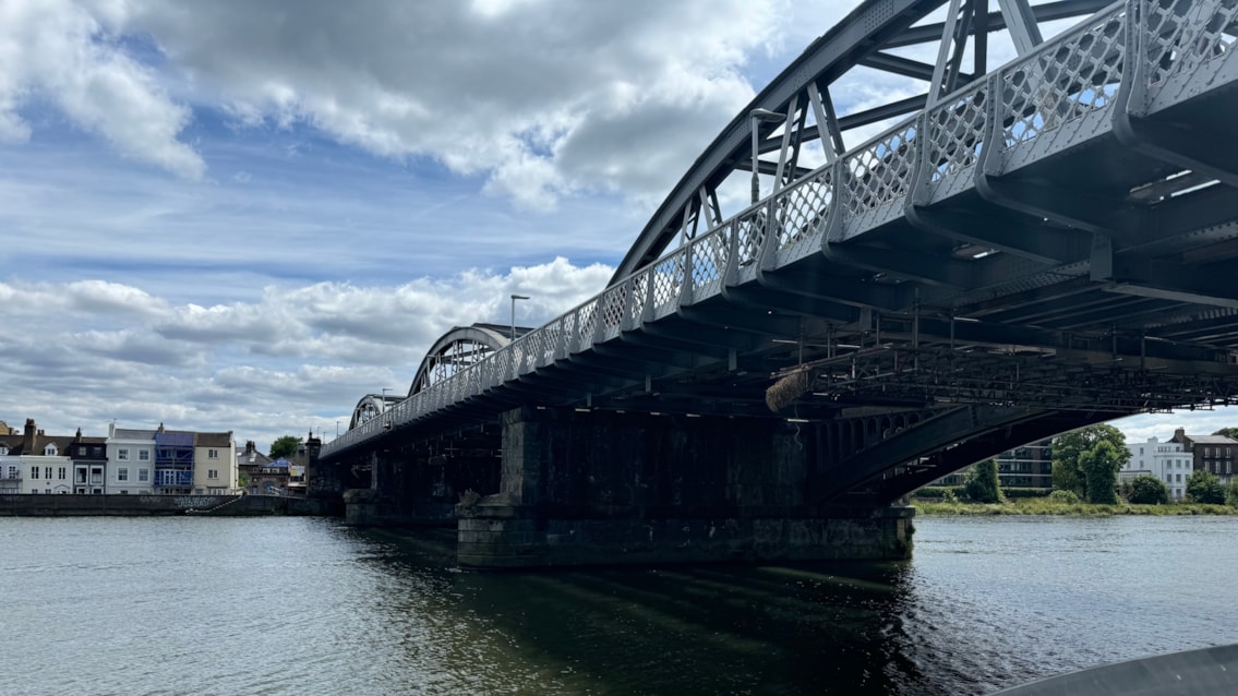 TWO WEEKS TO GO: Buses replace trains between Barnes and Kew Bridge for upgrade works on Barnes Bridge: Bale of straw under Barnes Bridge