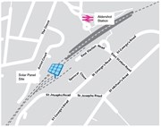 Map of Aldershot station & solar panel site