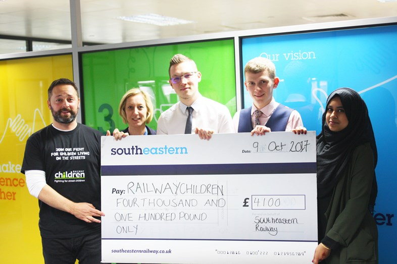 Southeastern employees raise over £7000 for charities: Railway Children cheque presentation