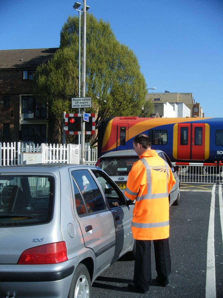 Cosham Level Crossing Awareness Day: Network Rail staff speak with motorists about the dangers of misusing level crossings