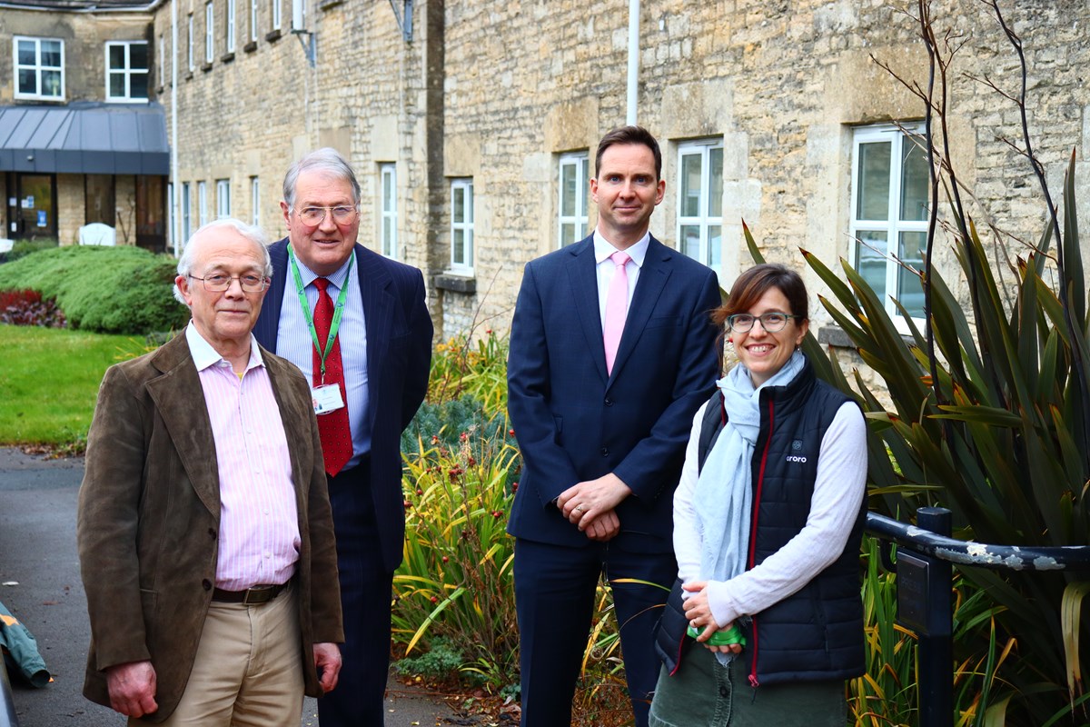 Pictured (left to right): Richard Gunner (Cirencester Community Railway Project), Cllr Tony Berry (Cotswold Conservative Group Leader), Rob Weaver (Chief Executive of Cotswold District Council) and Cllr Rachel Coxcoon (Cabinet Member for Climate Change and Forward Planning).