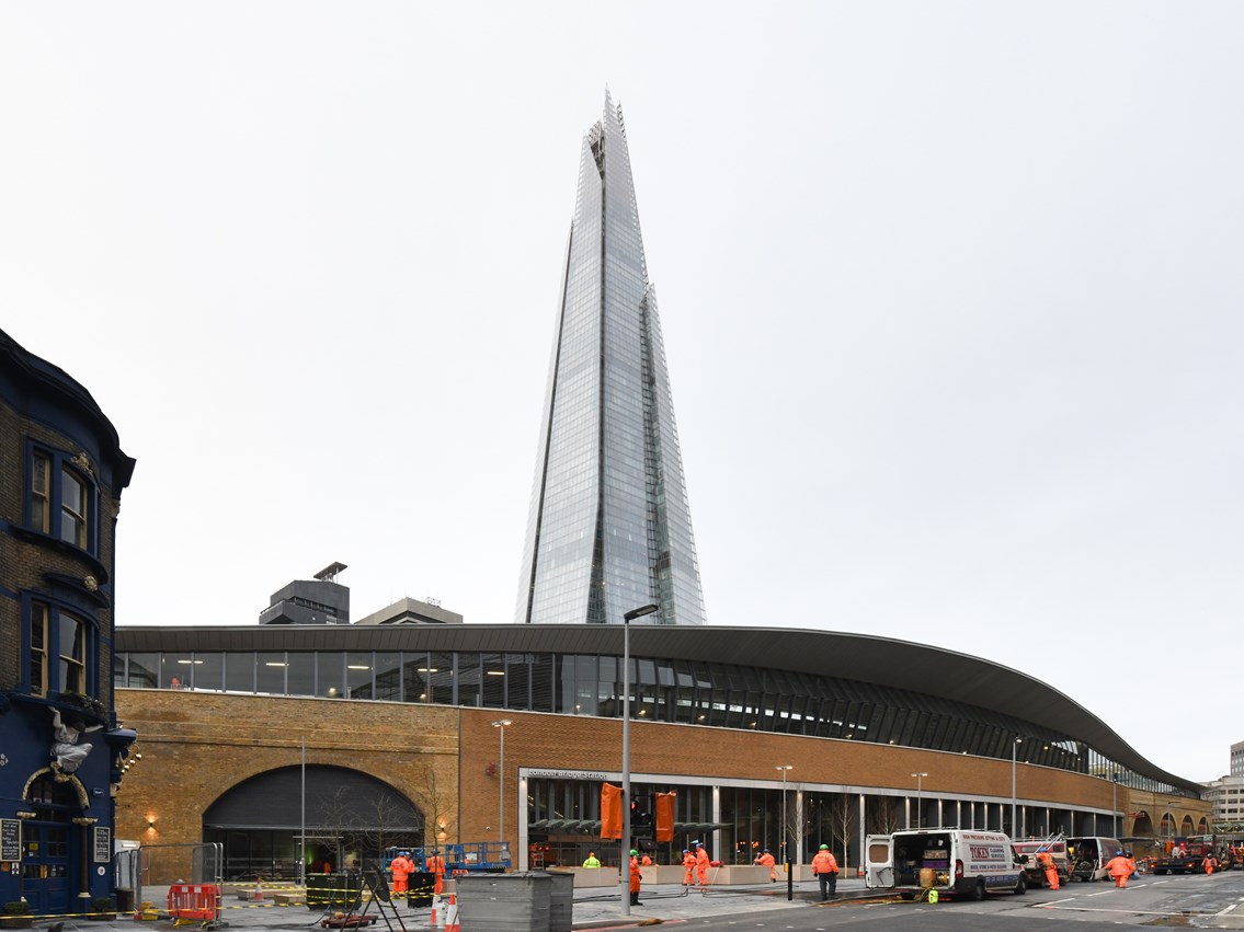 London Bridge jan 1: London Bridge's new entrance, pictured just before it opened fully for the first time