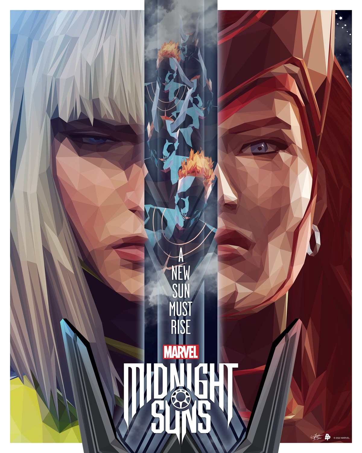Midnight Suns Characters' Poster, picture, metal print, paint by