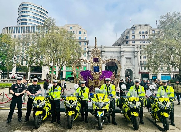 Motorcycle officers from Northamptonshire Police in the capital - Pic Northamptonshire Police